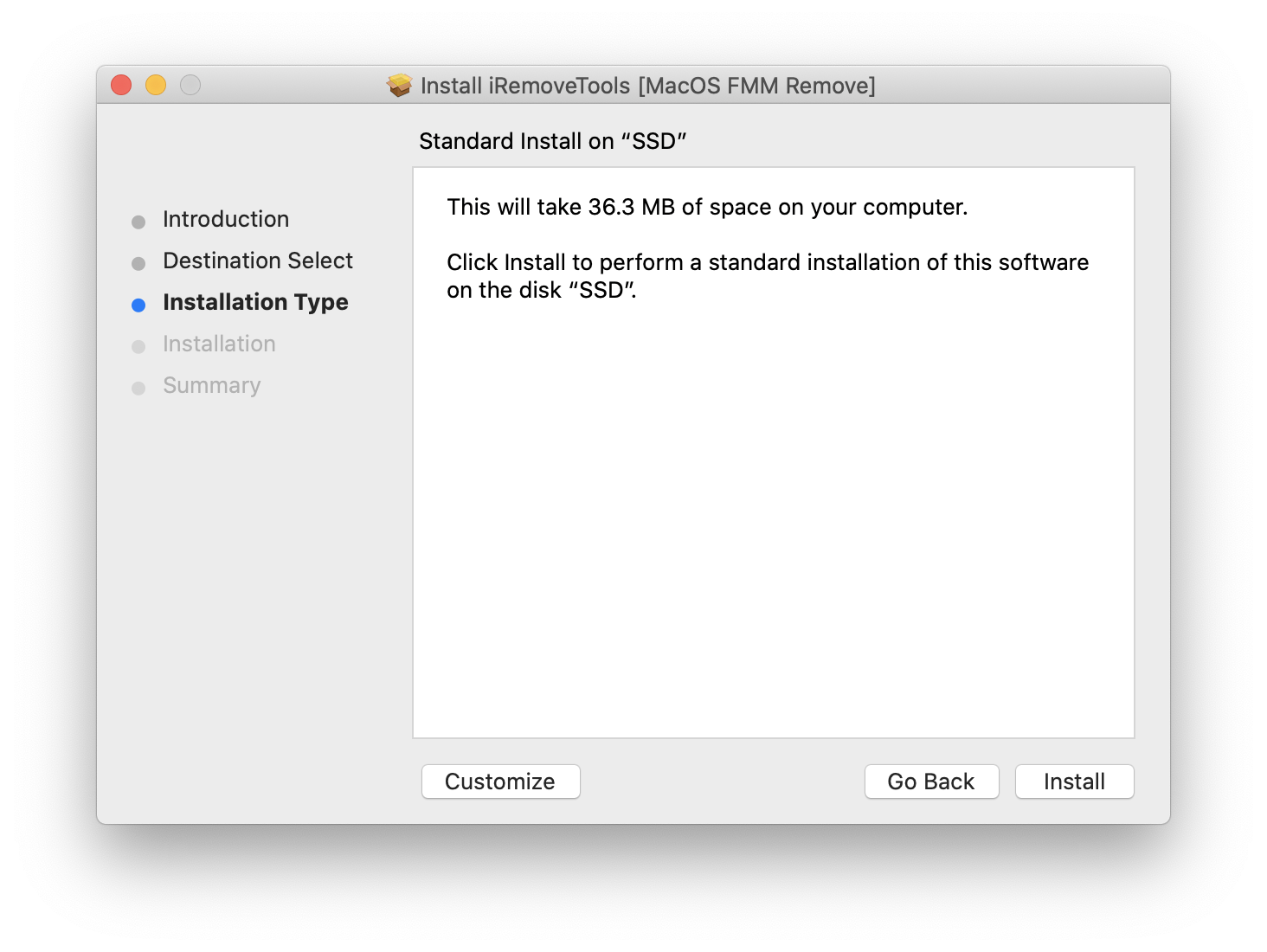 Install iRemove Unlock Find My Mac Software Step 7