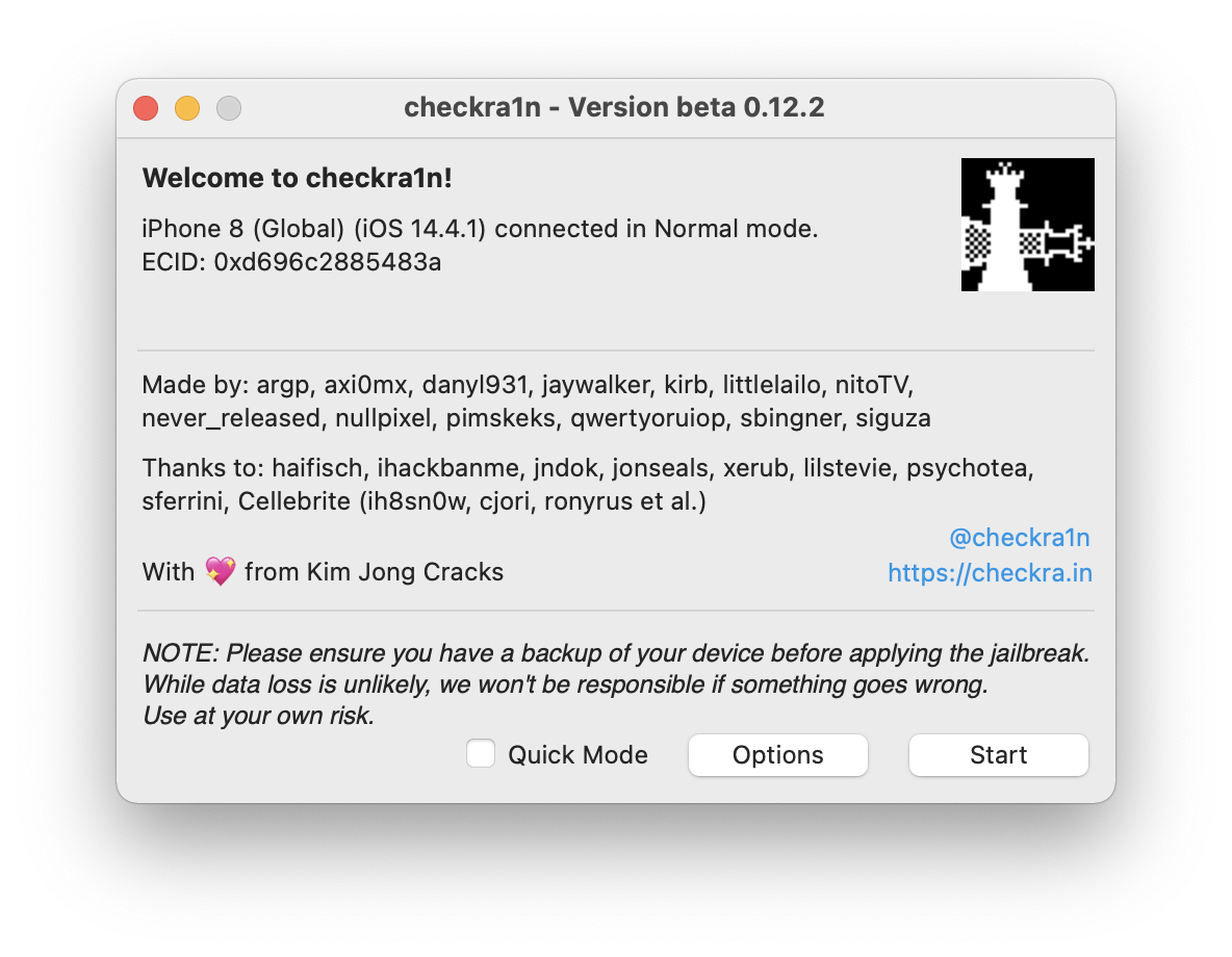 jailbreak Checkra1n 0.12.2 ios 14.5