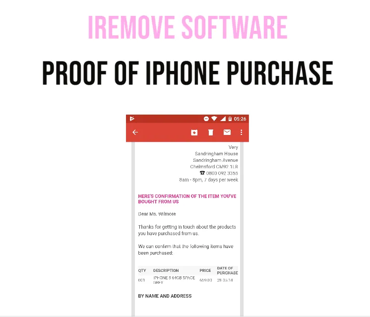 proof of iPhone purchase?