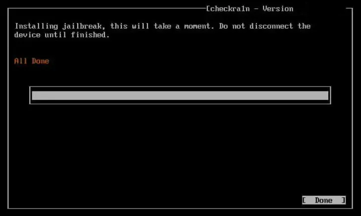 Jailbreak iOS on Windows process done