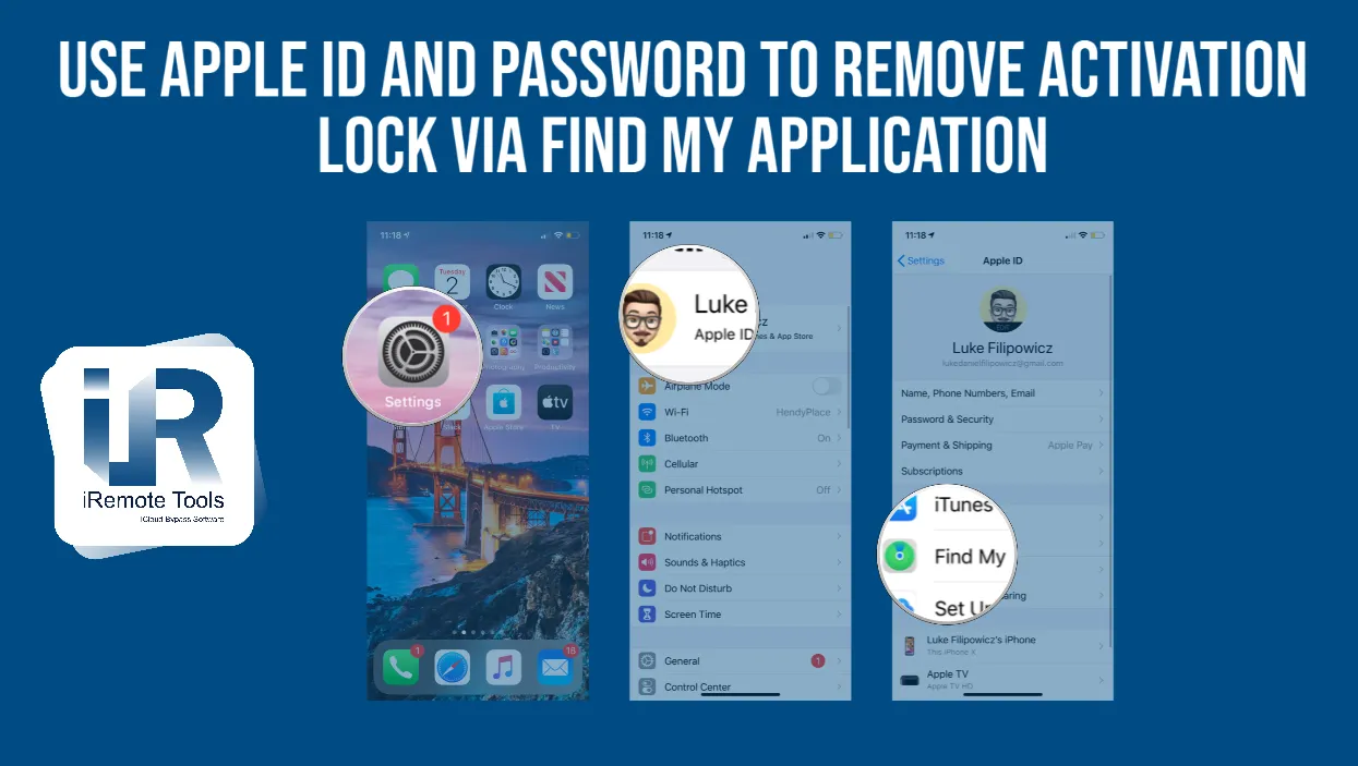 Use Apple ID and password to remove Activation Lock via Find My application