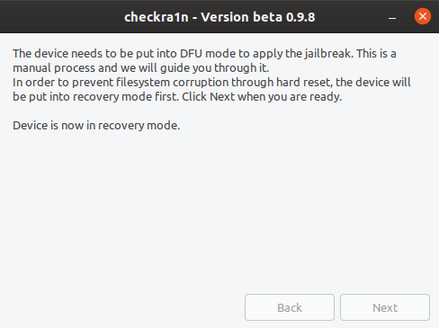 Checkra1n - jailbreak iOS step 4