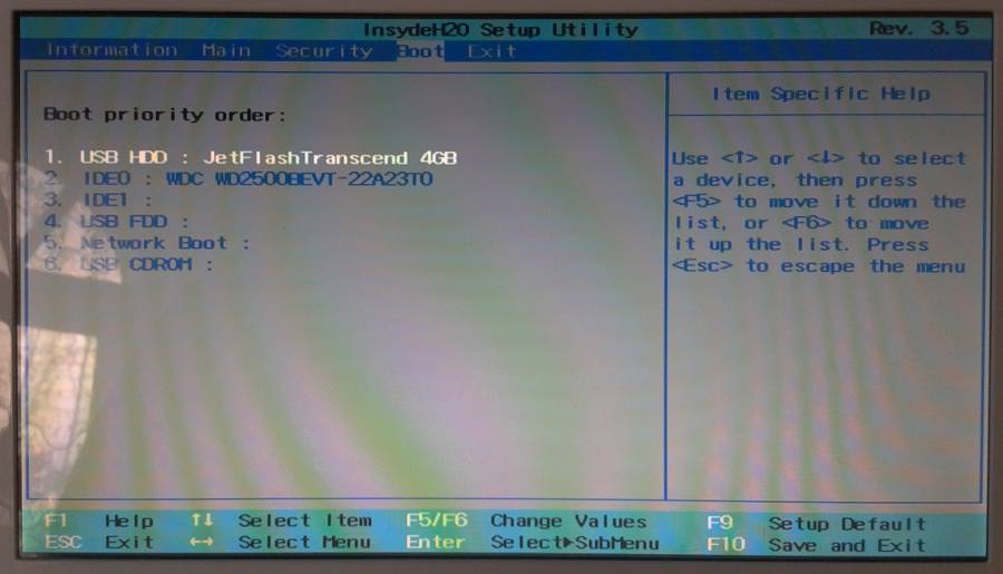 Bios Settings - Ubuntu Live USB